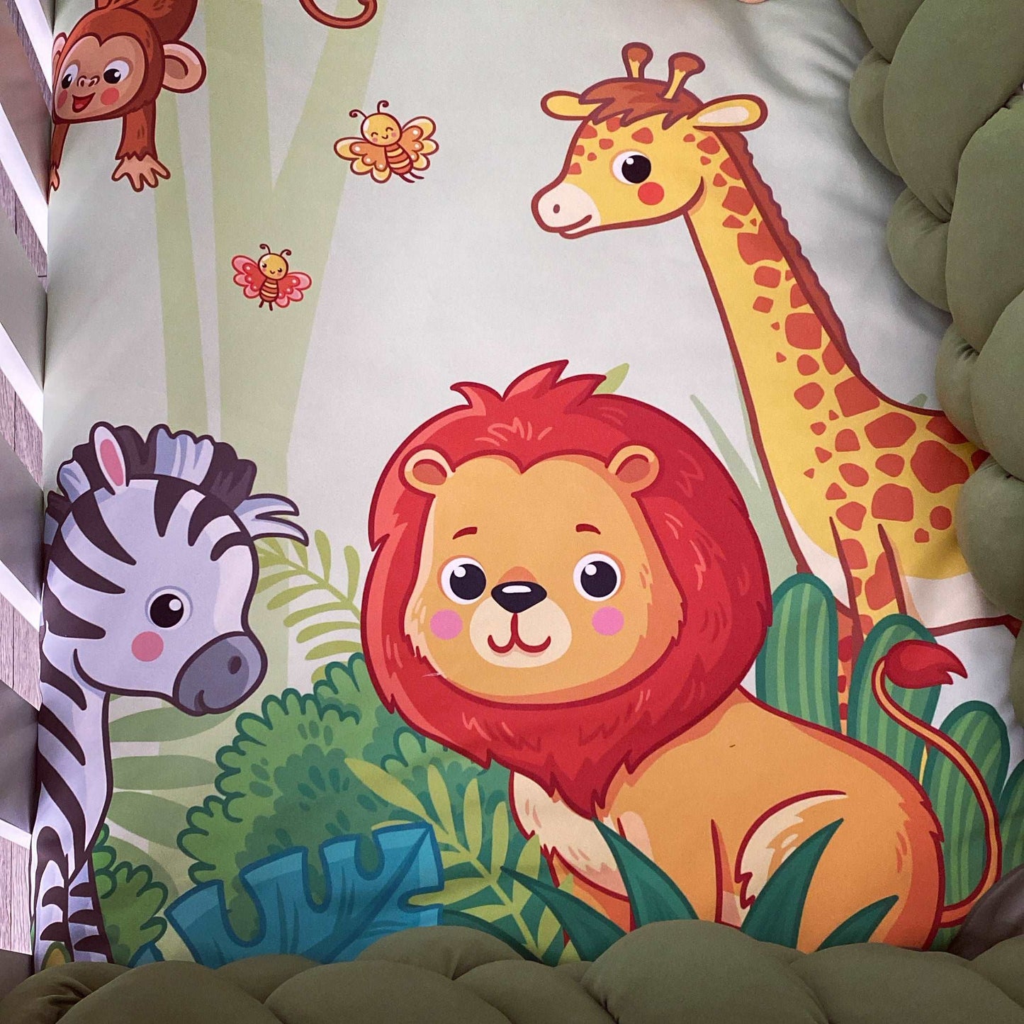 Cot Bedding - Green Jungle Safari Set 01
