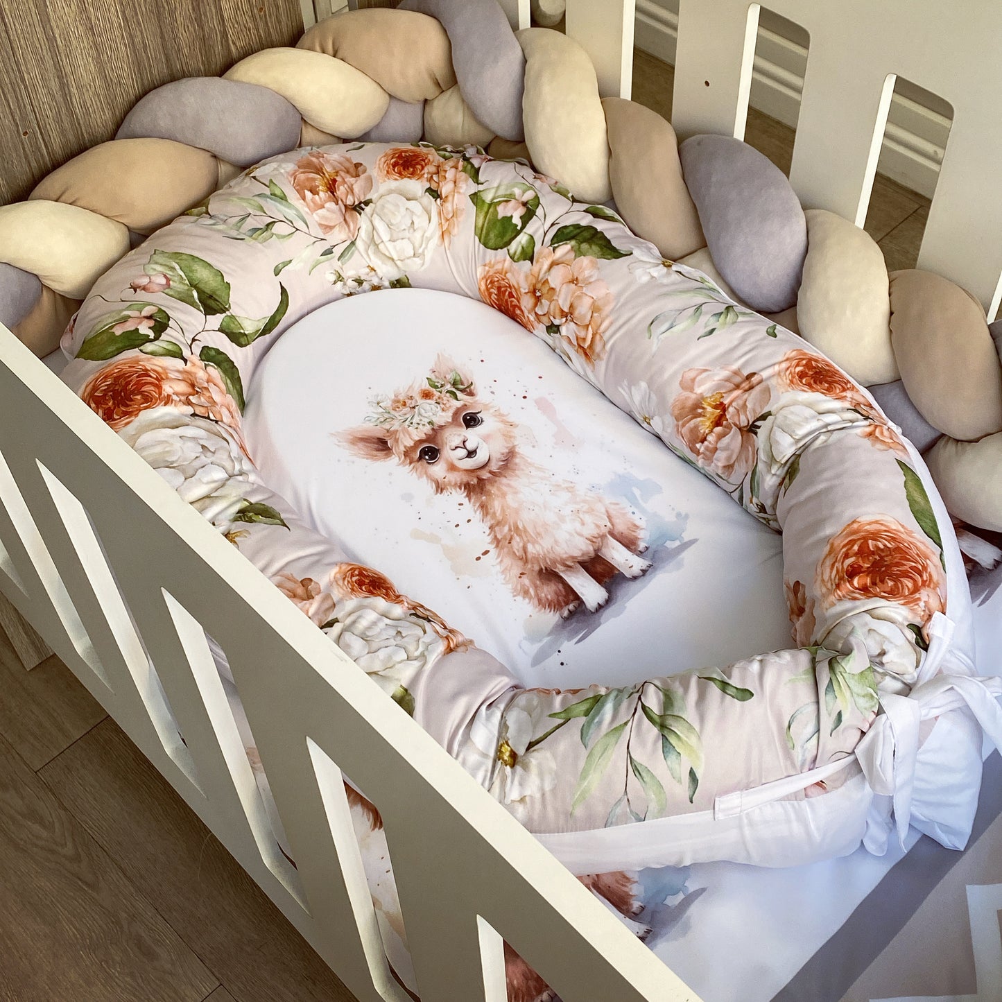Cot Bedding - Stone Llama Set 01
