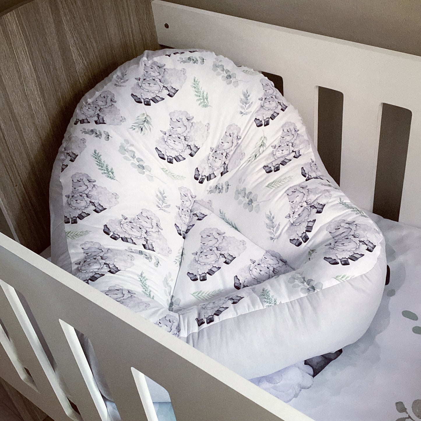 Cot Bedding - Sage Sheep Set 01