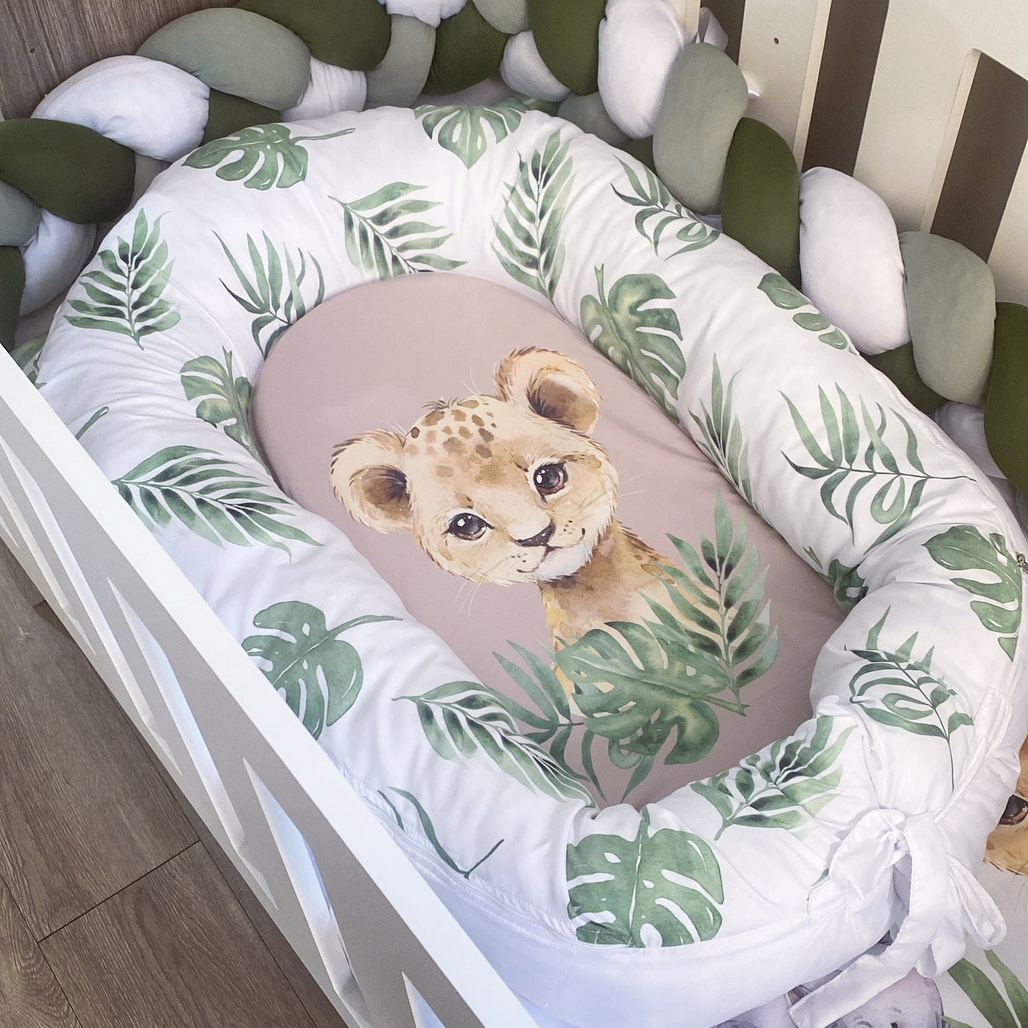 Cot Bedding - Sage Safari Set 06