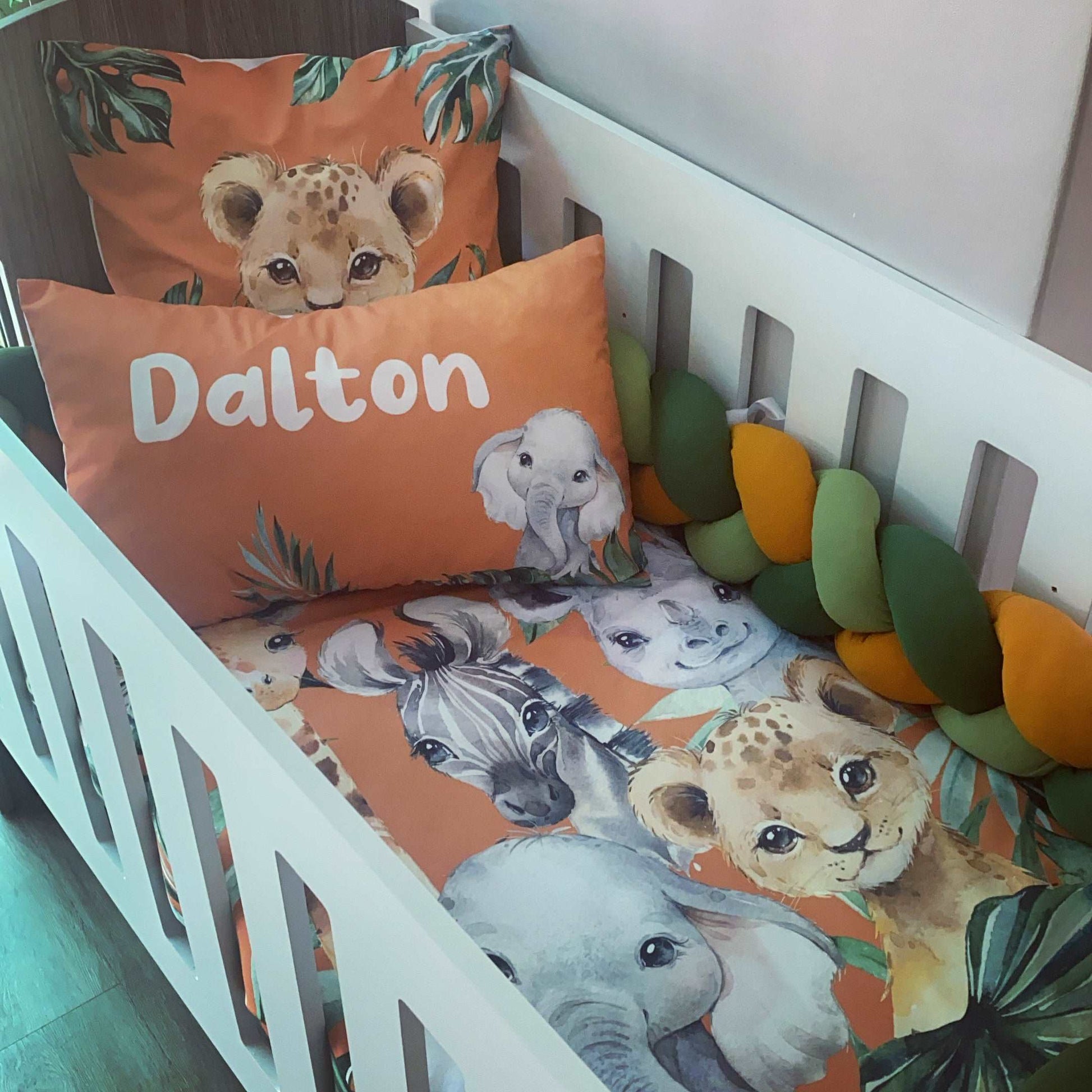 Cot Bedding - Orange Safari Set 01