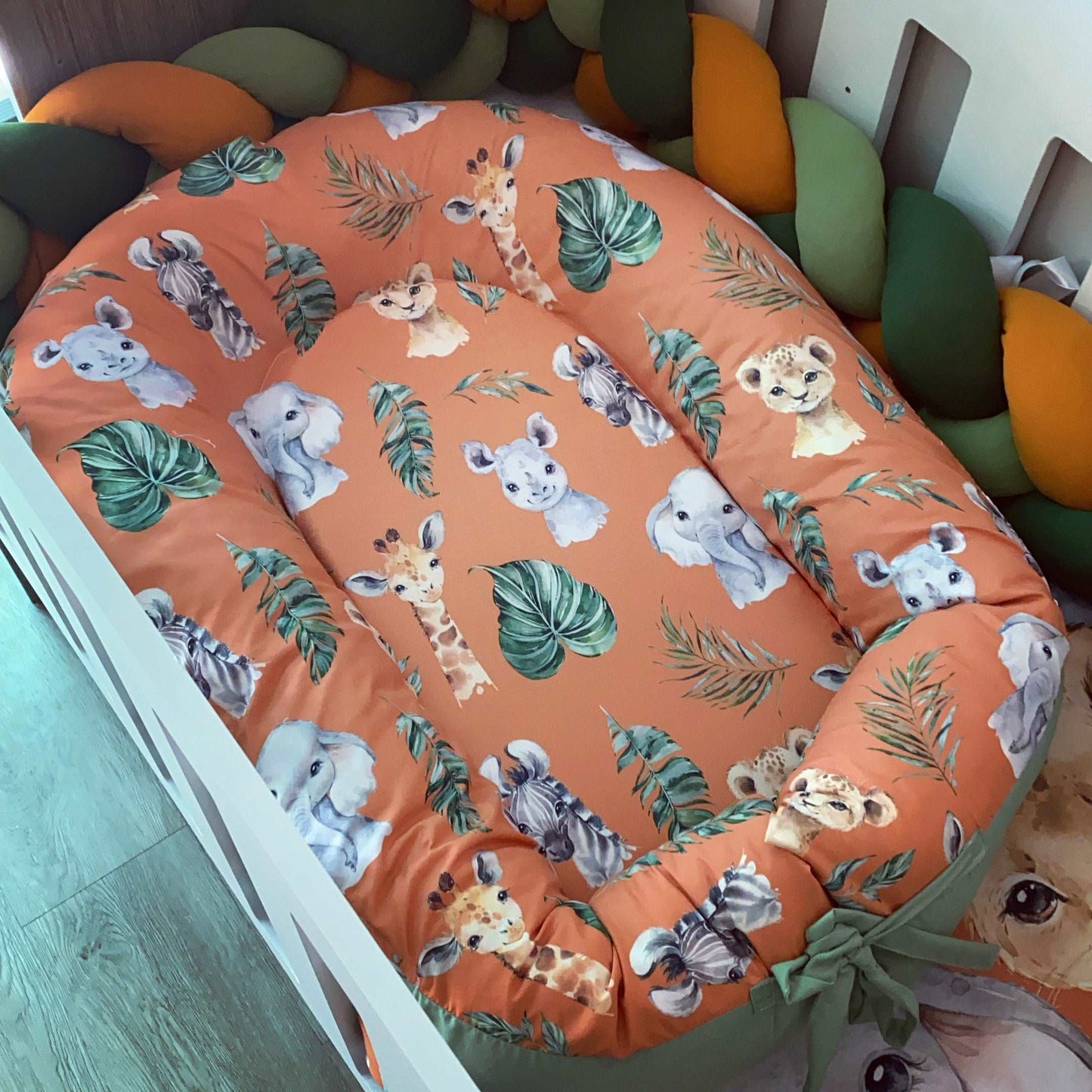 Cot Bedding - Orange Safari Set 01