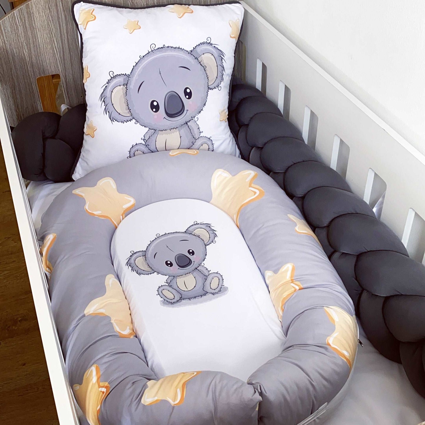 Cot Bedding - Grey Koala Set 01