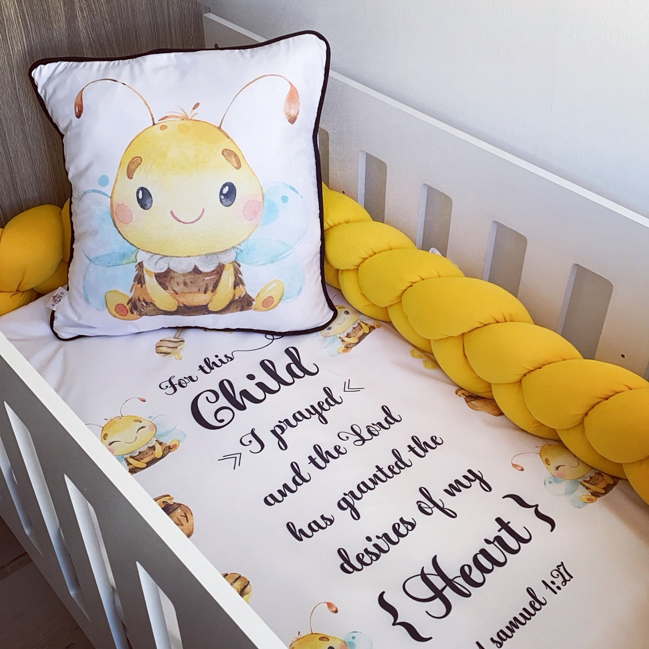 Cot Bedding - Yellow Bee Set 01