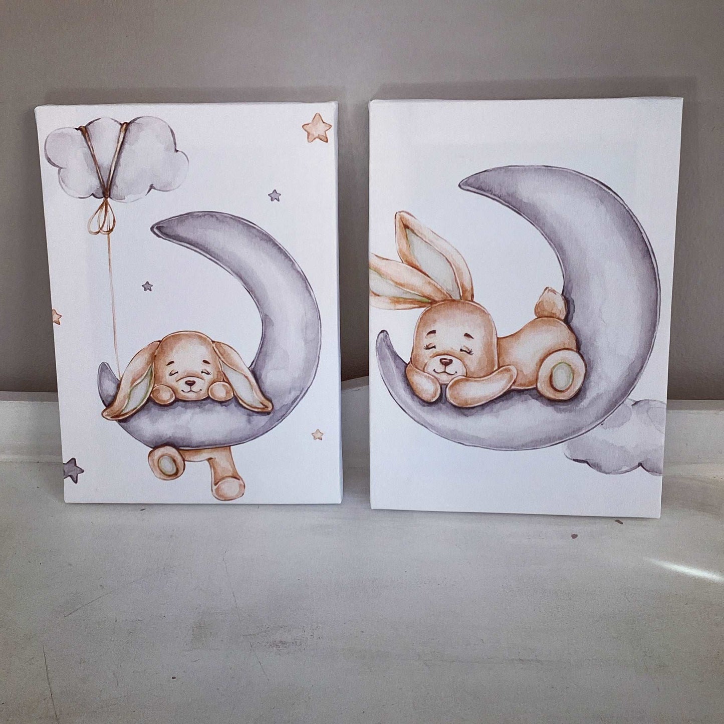 Cot Bedding - Grey Bunny Set 01