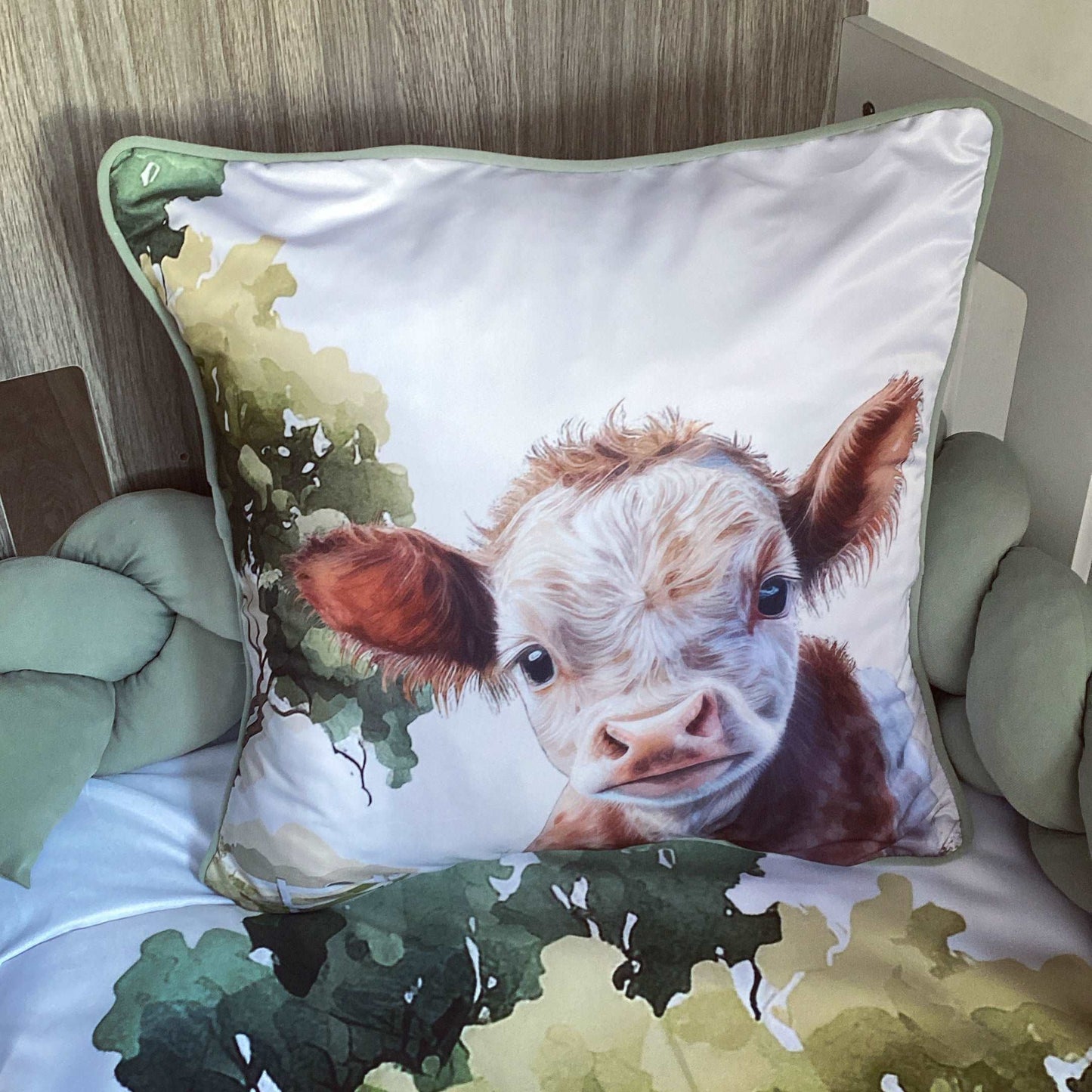 Cot Bedding - On the Farm Sage Set 01