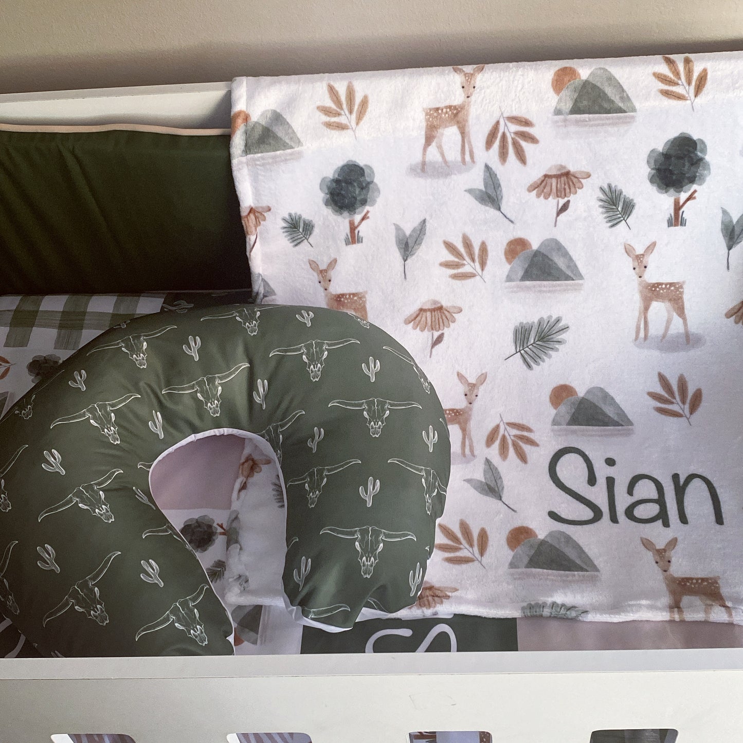Cot Bedding - Sage Woodlands Set 01