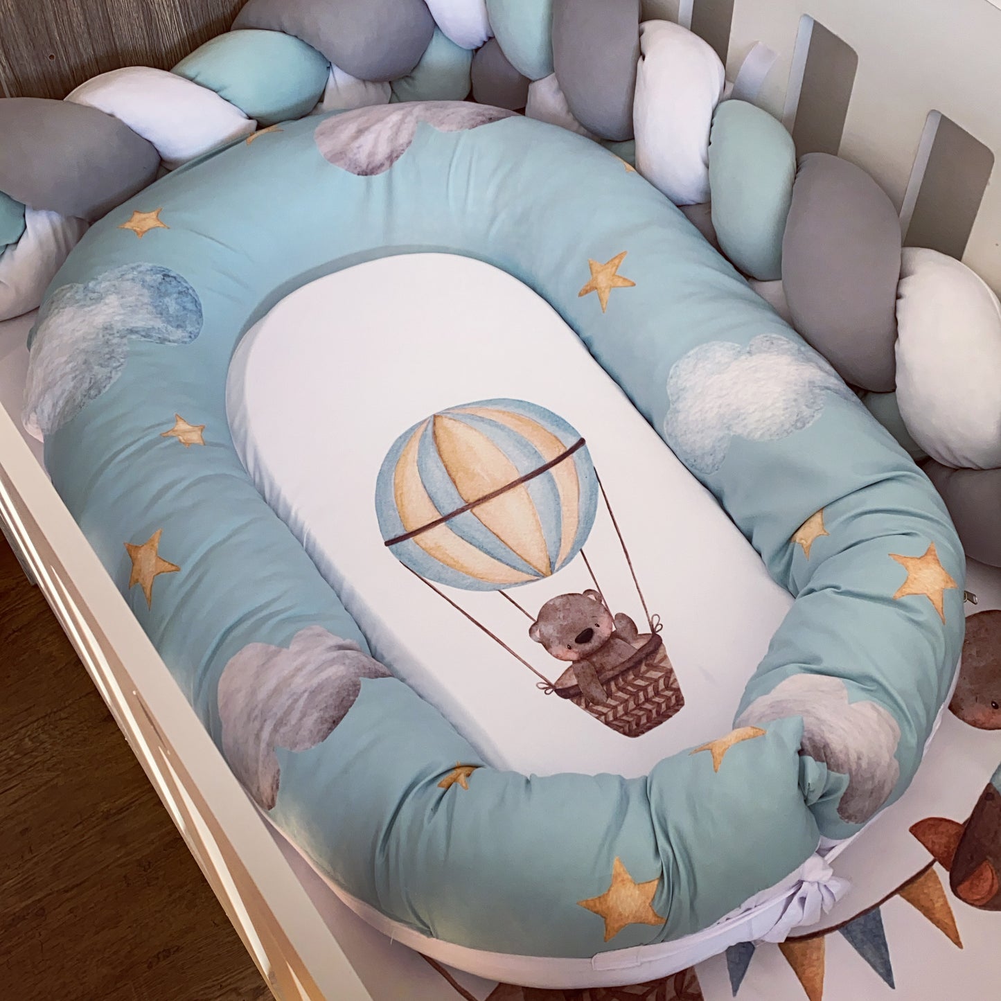 Cot Bedding - Up and Away Bear Set 3