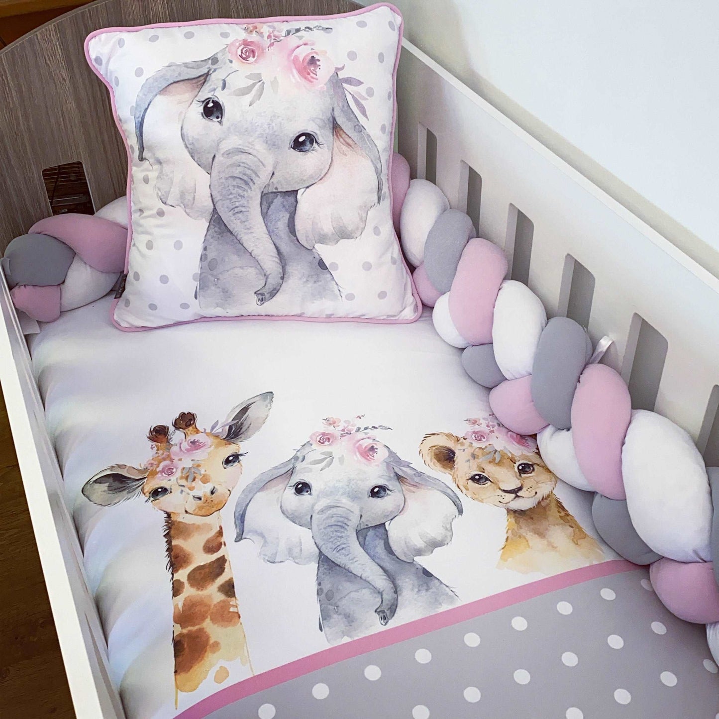 Cot Bedding - Pink Safari Set 14