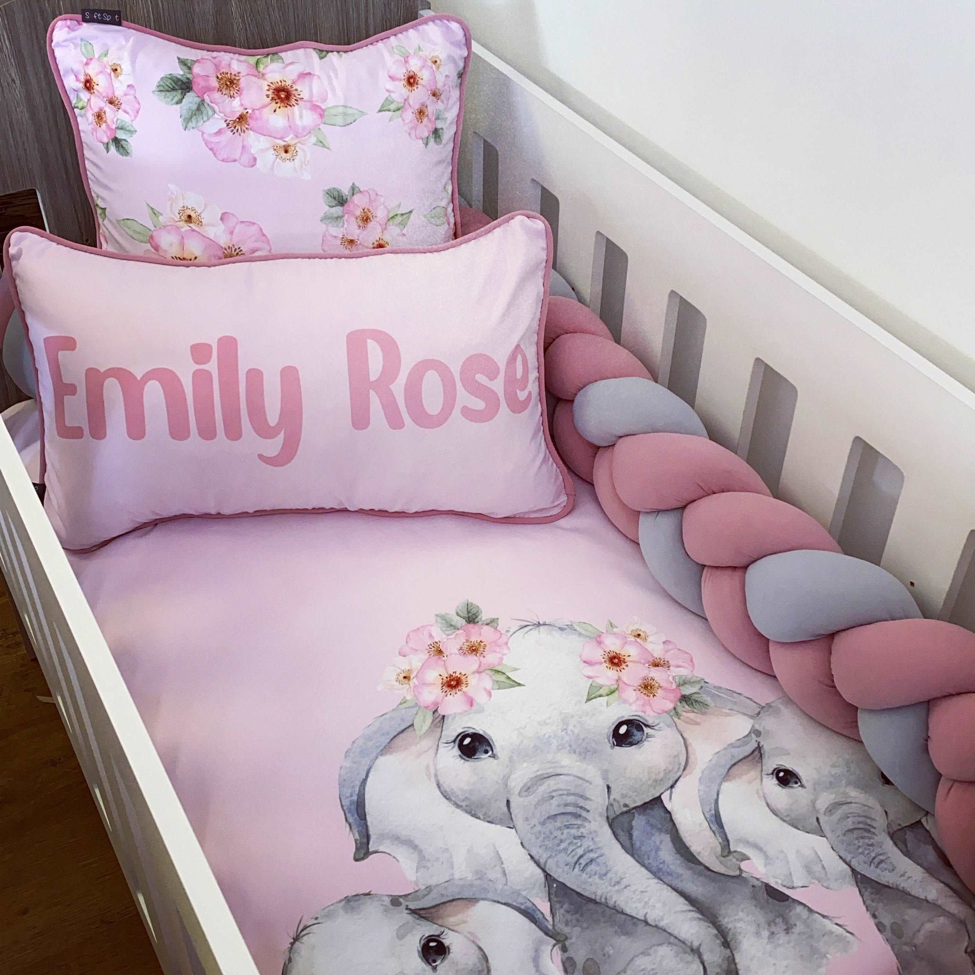 Cot Bedding - Pink Elephant Set 13