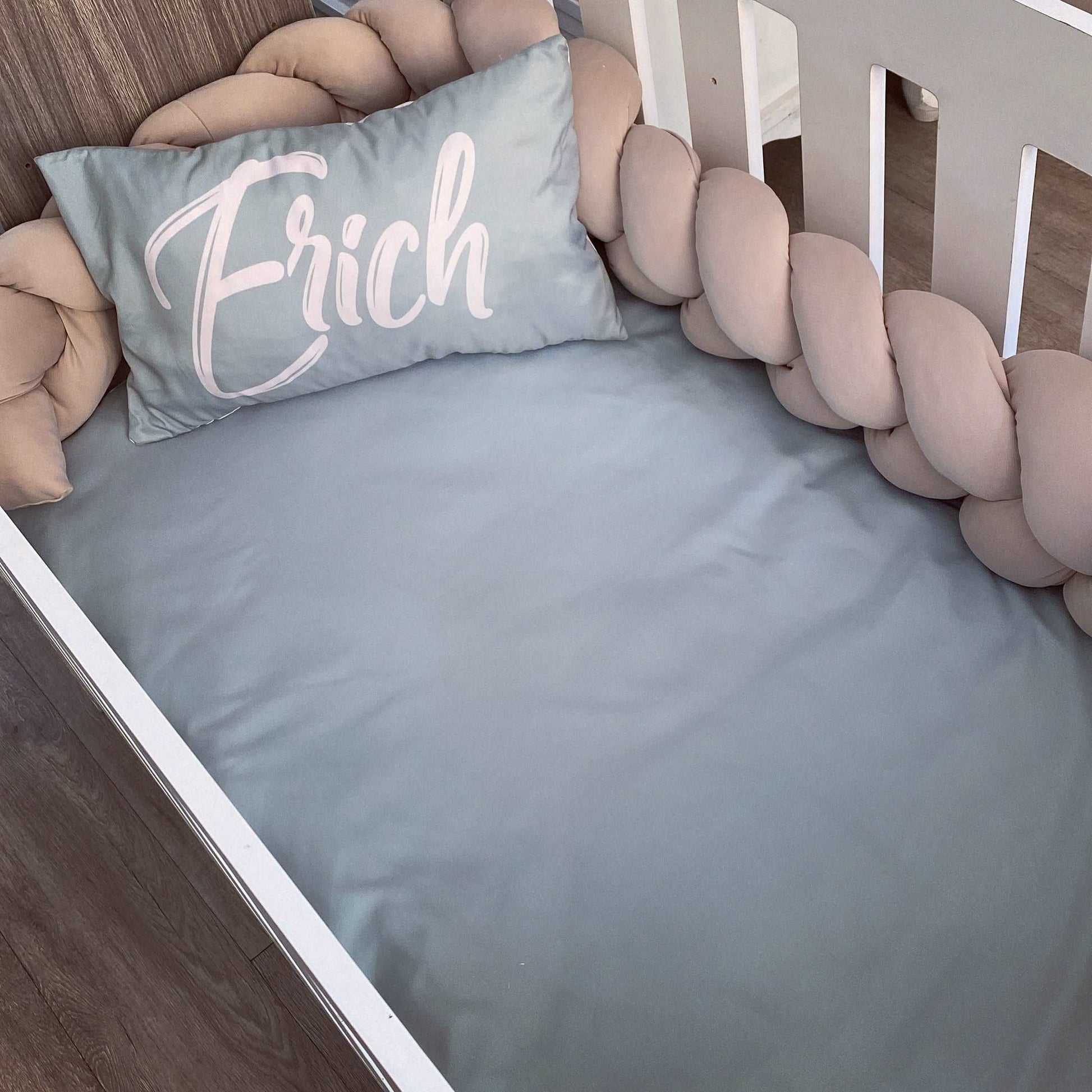 Cot Bedding - Plain Aqua Set 01