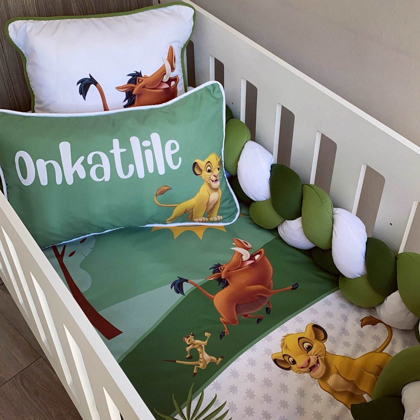 Cot Bedding - Green Lion King Set 01