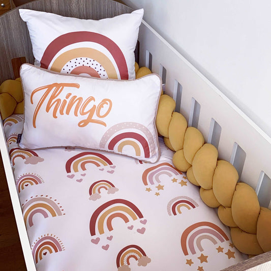 Cot Bedding - Boho Rainbow Set 3