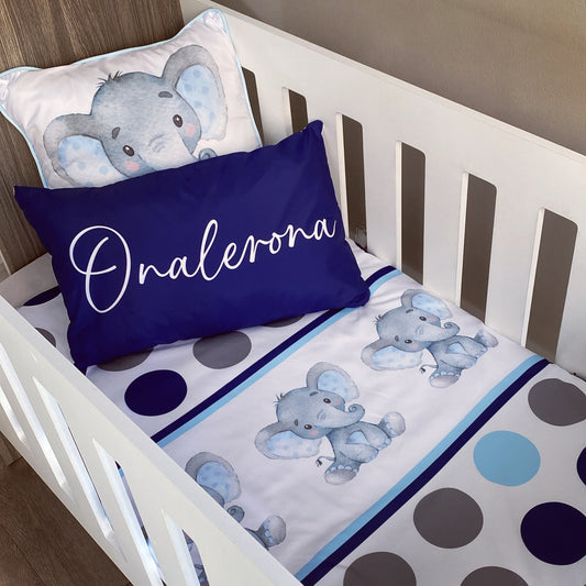 Cot Bedding - Blue Elephant Set 05