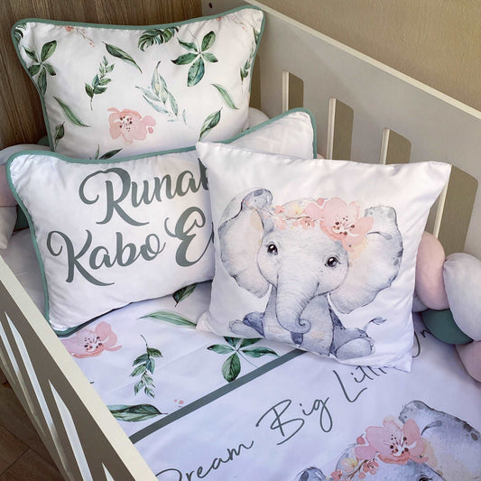 Cot Bedding - Pink Elephant Set 05
