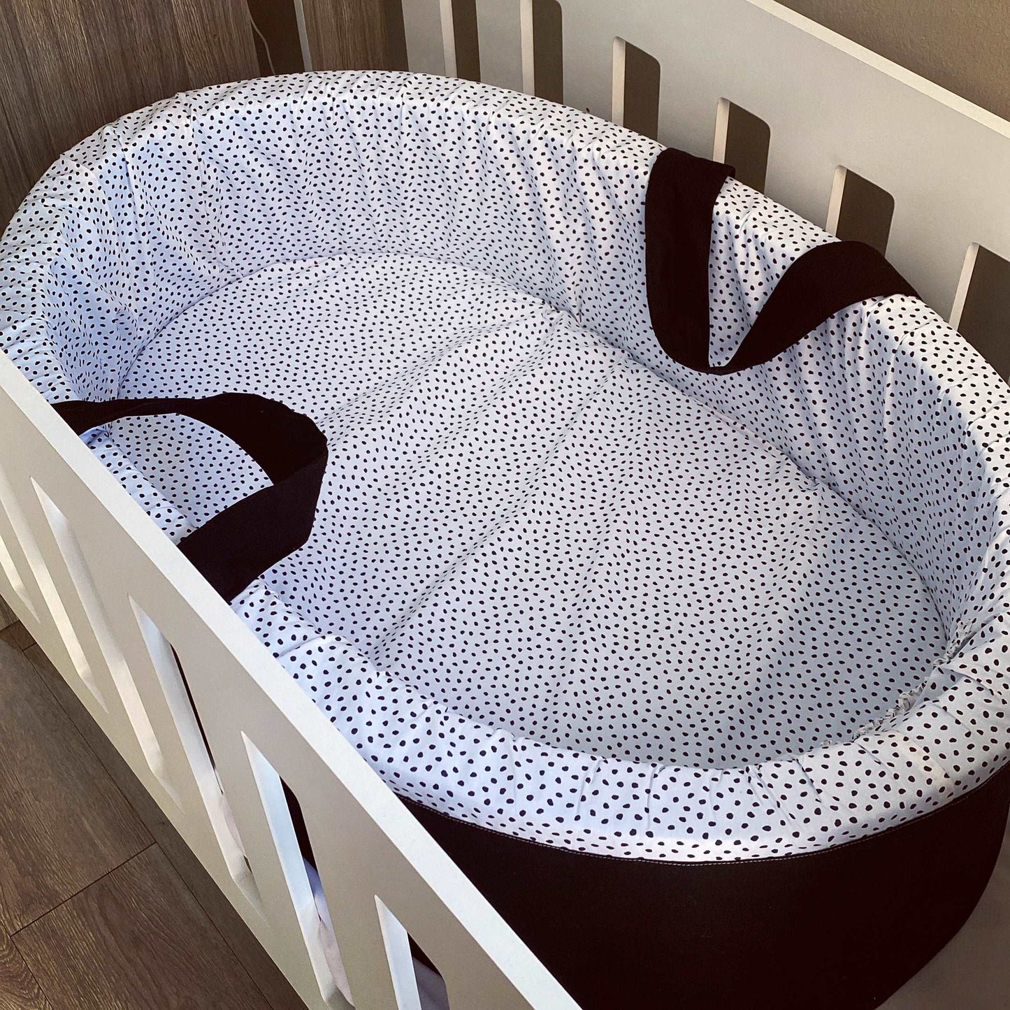 Carry Cot - Black Dot