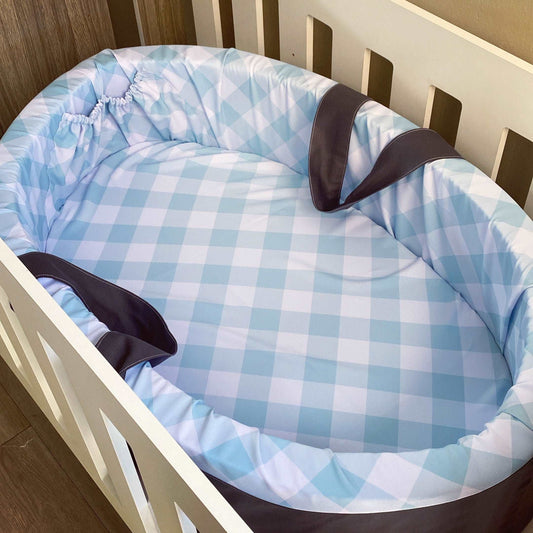Carry Cot - Aqua Check 01