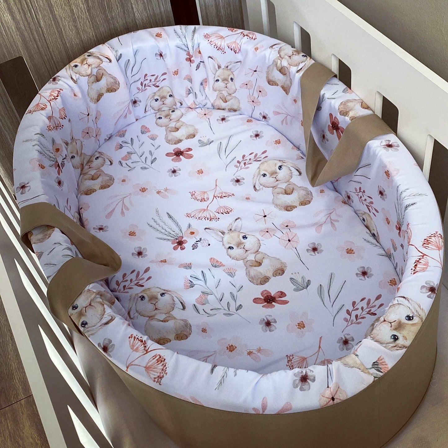Carry Cot - Floral Bunny 02