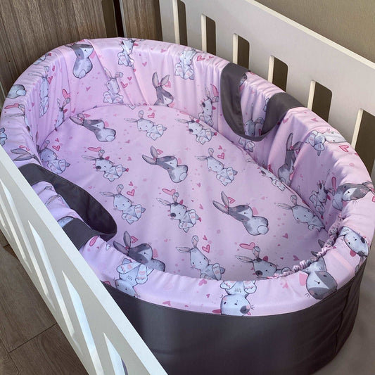 Carry Cot - Pink Bunny 01
