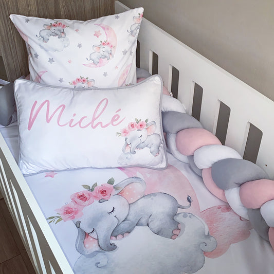 Cot Bedding - Pink Elephant Set 25