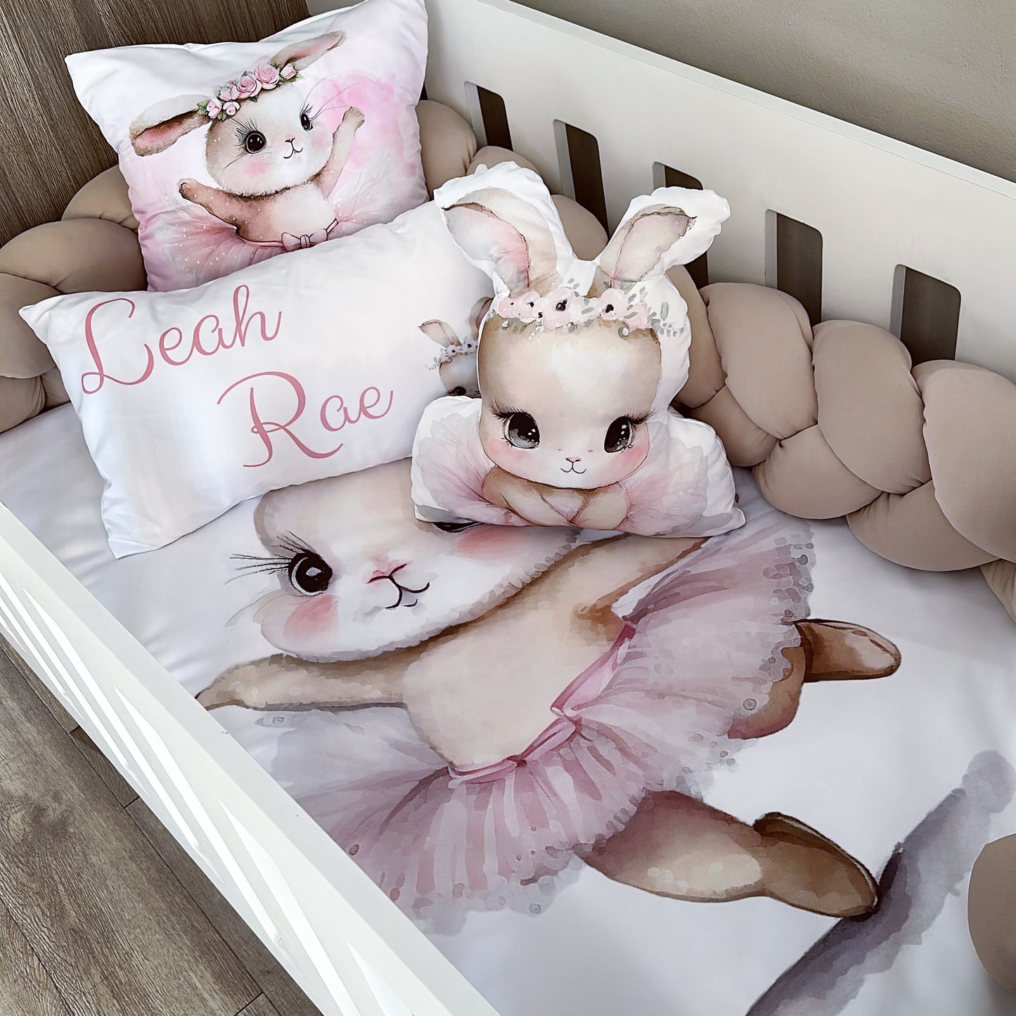 Cot Bedding - Pink Bunny Set 18