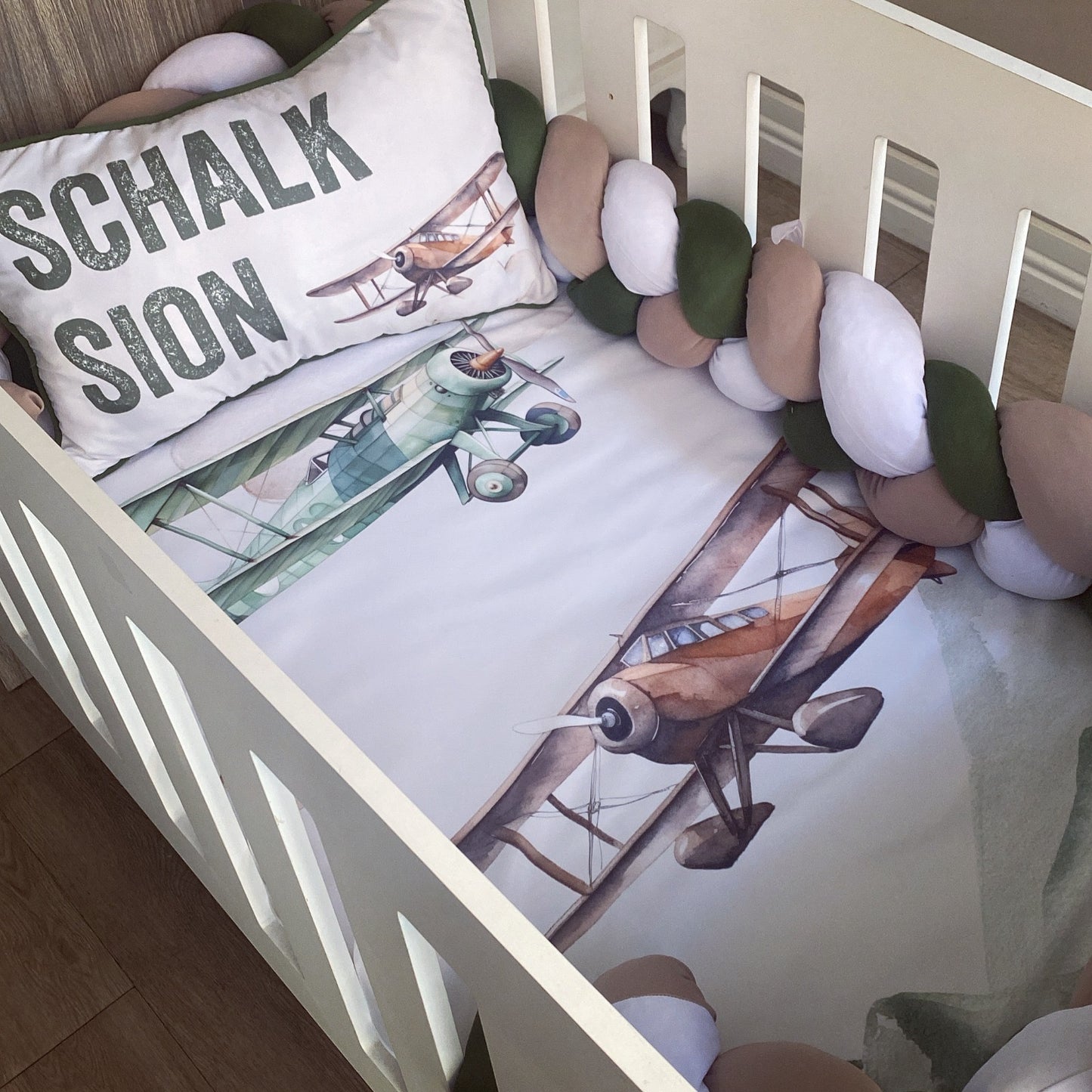 Cot Bedding - Vintage Plane Set 01