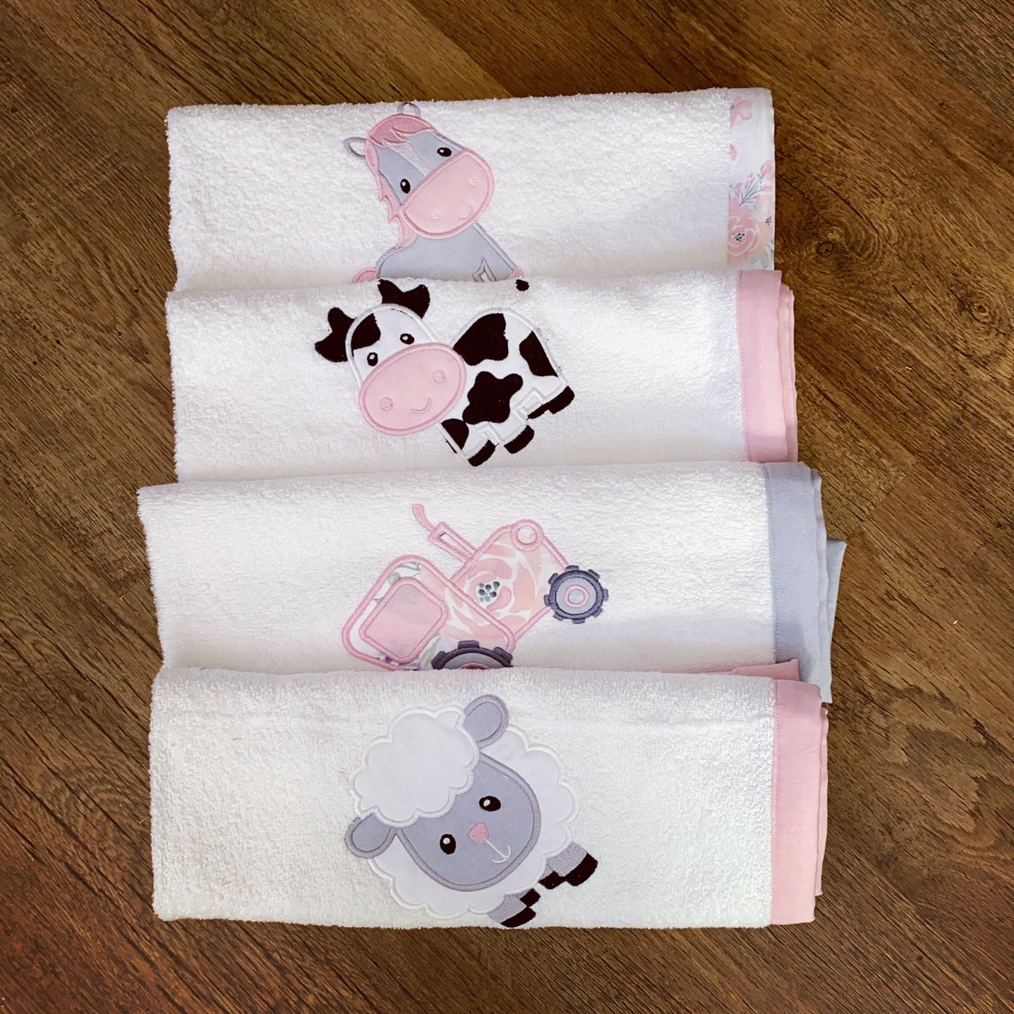 Burpcloths - Pink Farm 02