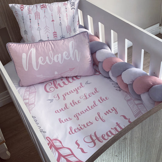 Cot Bedding - Pink Arrow Set 01