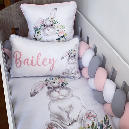 Cot Bedding - Pink Bunny Set 24
