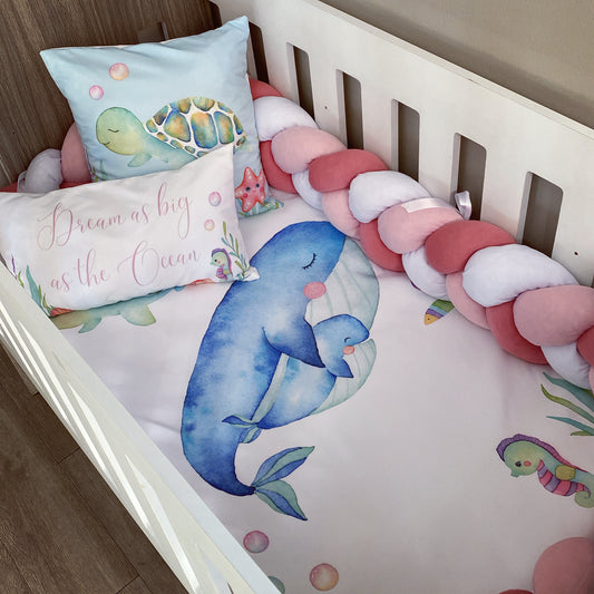 Cot Bedding - Pink Ocean Set 02