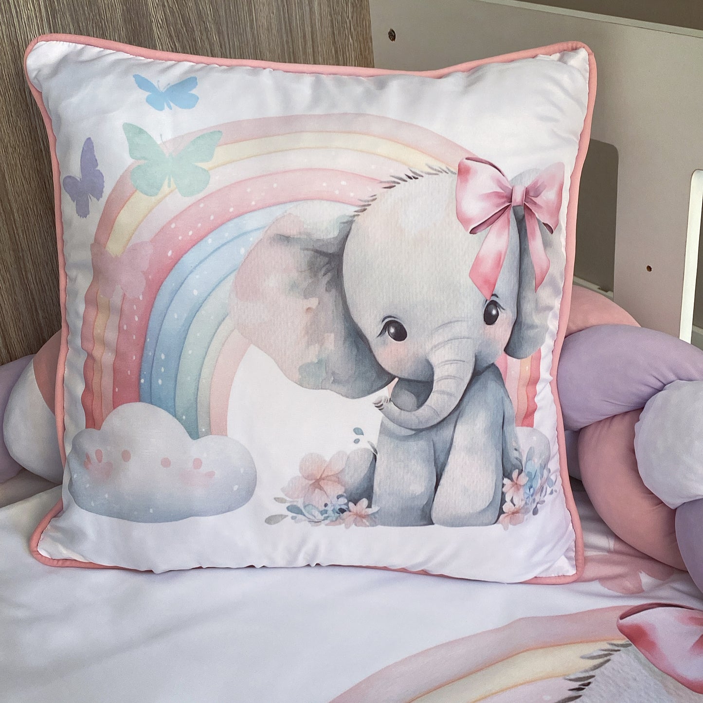 Cot Bedding - Rainbow Elephant Set 02