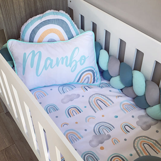 Cot Bedding - Blue Rainbow 05