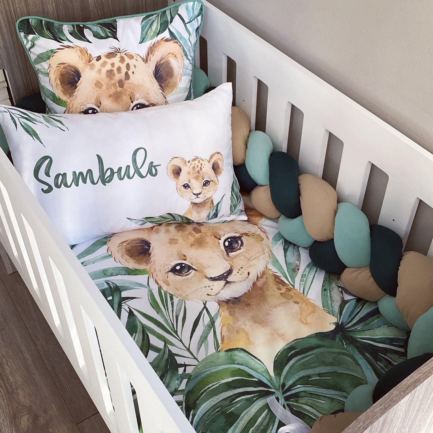 Cot Bedding - Green Lion Set 01