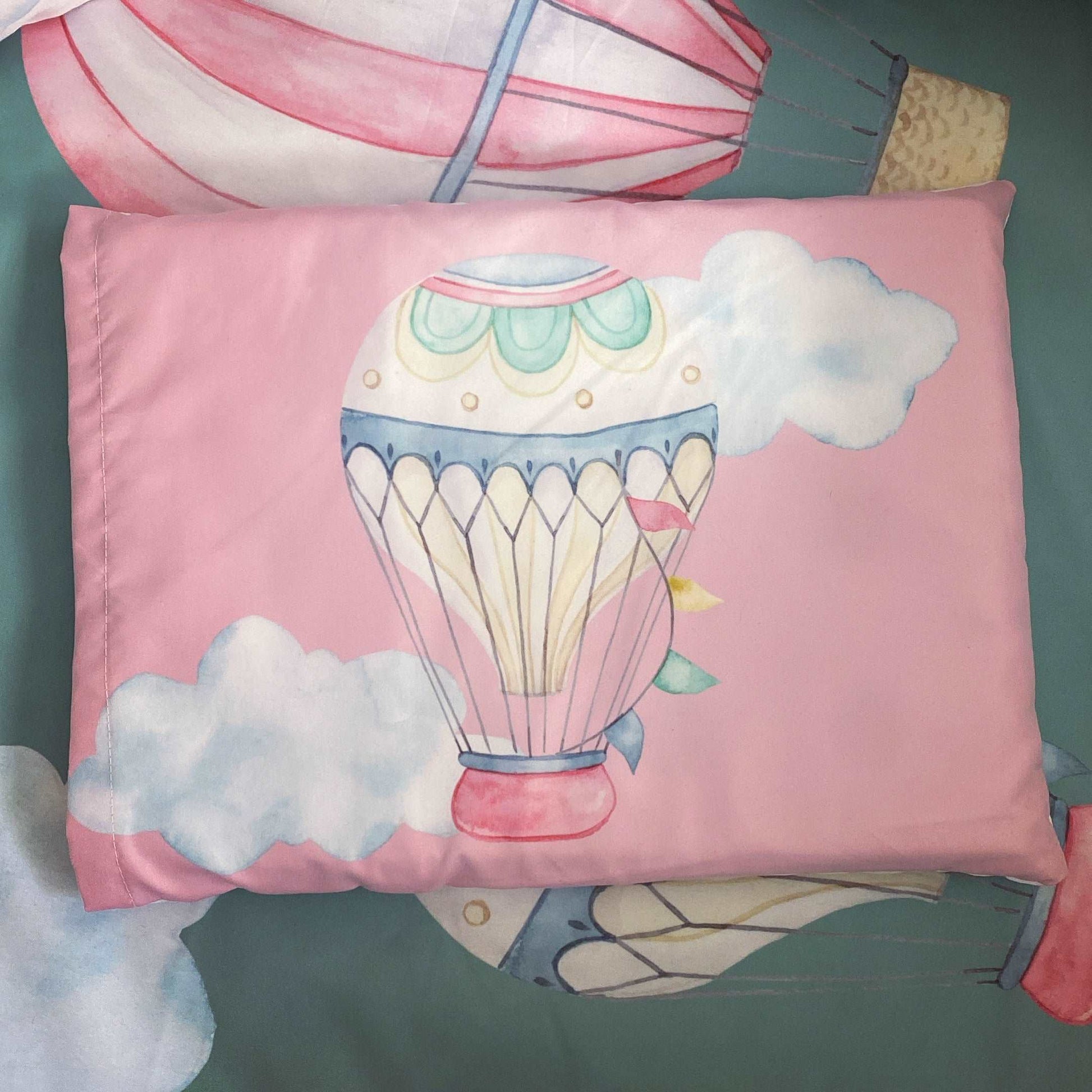 Cot Bedding - Pink Hot Air Balloon Set 01