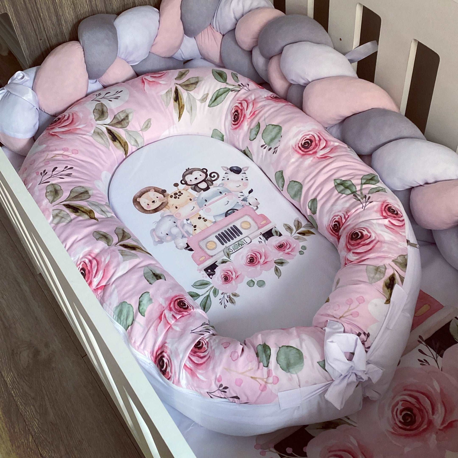 Cot Bedding - Pink Safari Set 03