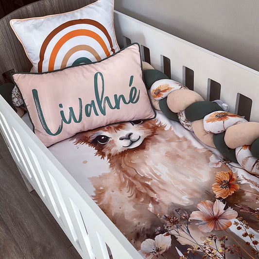 Cot Bedding - Stone Llama Set 02