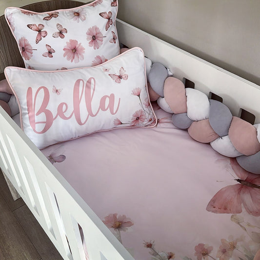 Cot Bedding - Pink Butterfly Set 03
