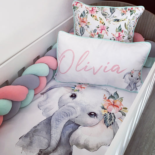 Cot Bedding - Pink Elephant Set 37