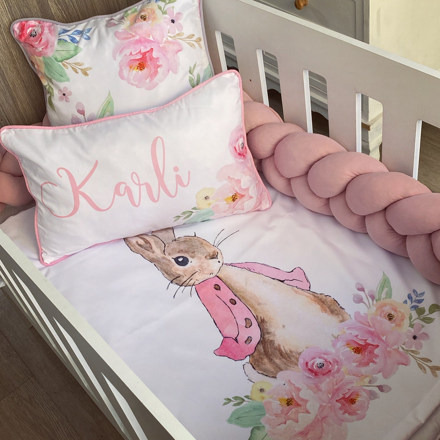 Cot Bedding - Pink Bunny Set 22