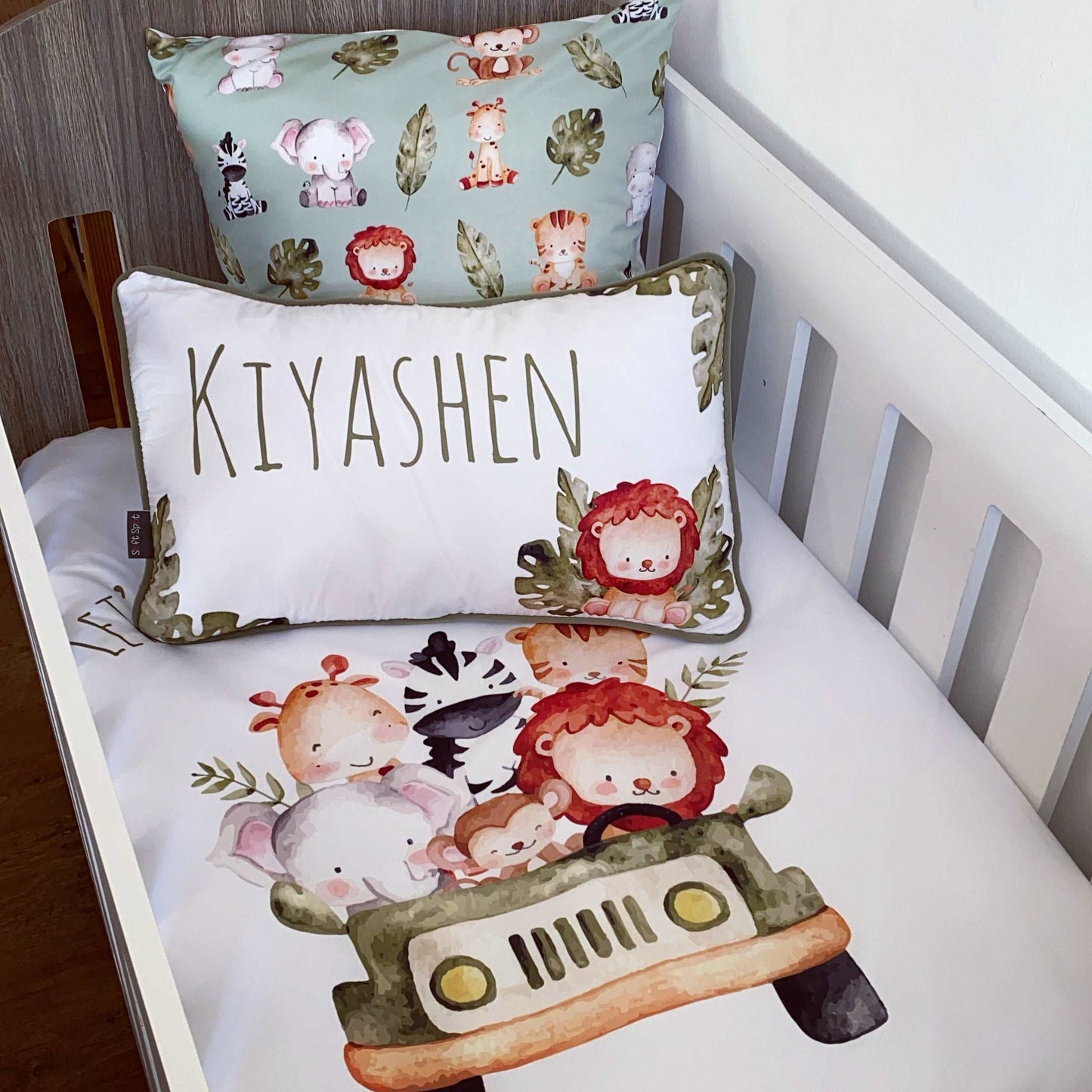 Cot Bedding - Green Safari Set 06