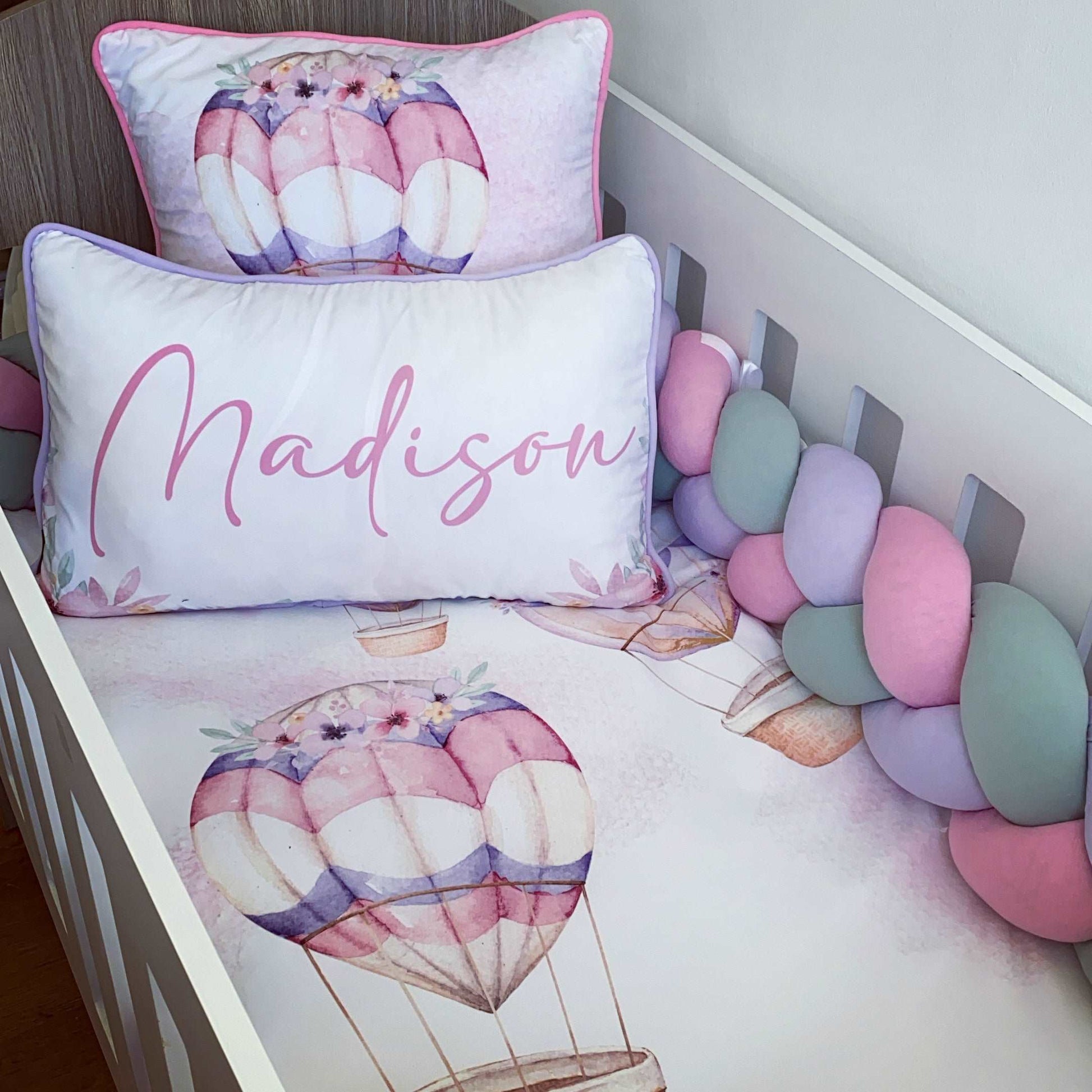 Cot Bedding - Pink Hot Air Balloon Set 02