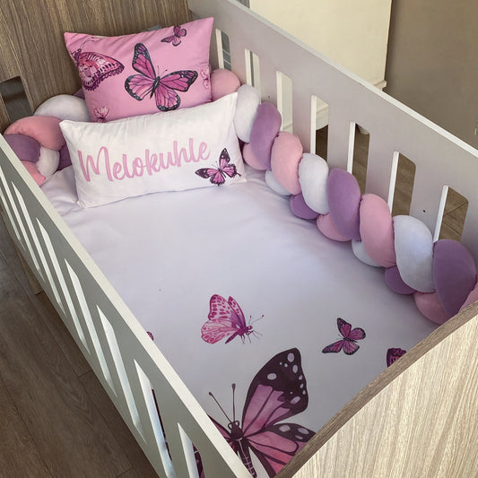 Cot Bedding - Pink Purple Butterfly Set 01