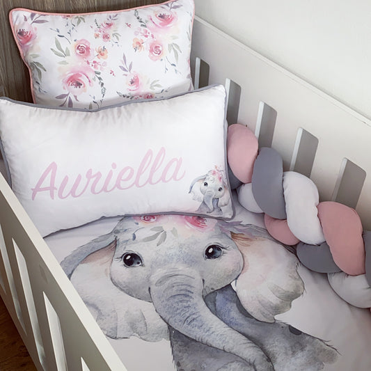 Cot Bedding - Pink Elephant Set 36