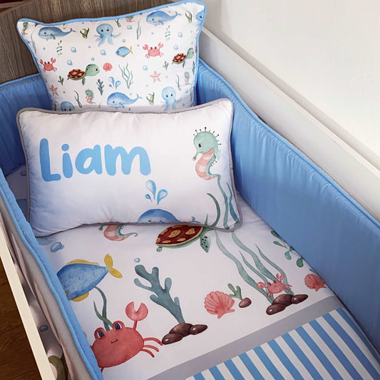 Cot Bedding - Blue Under the Sea Set