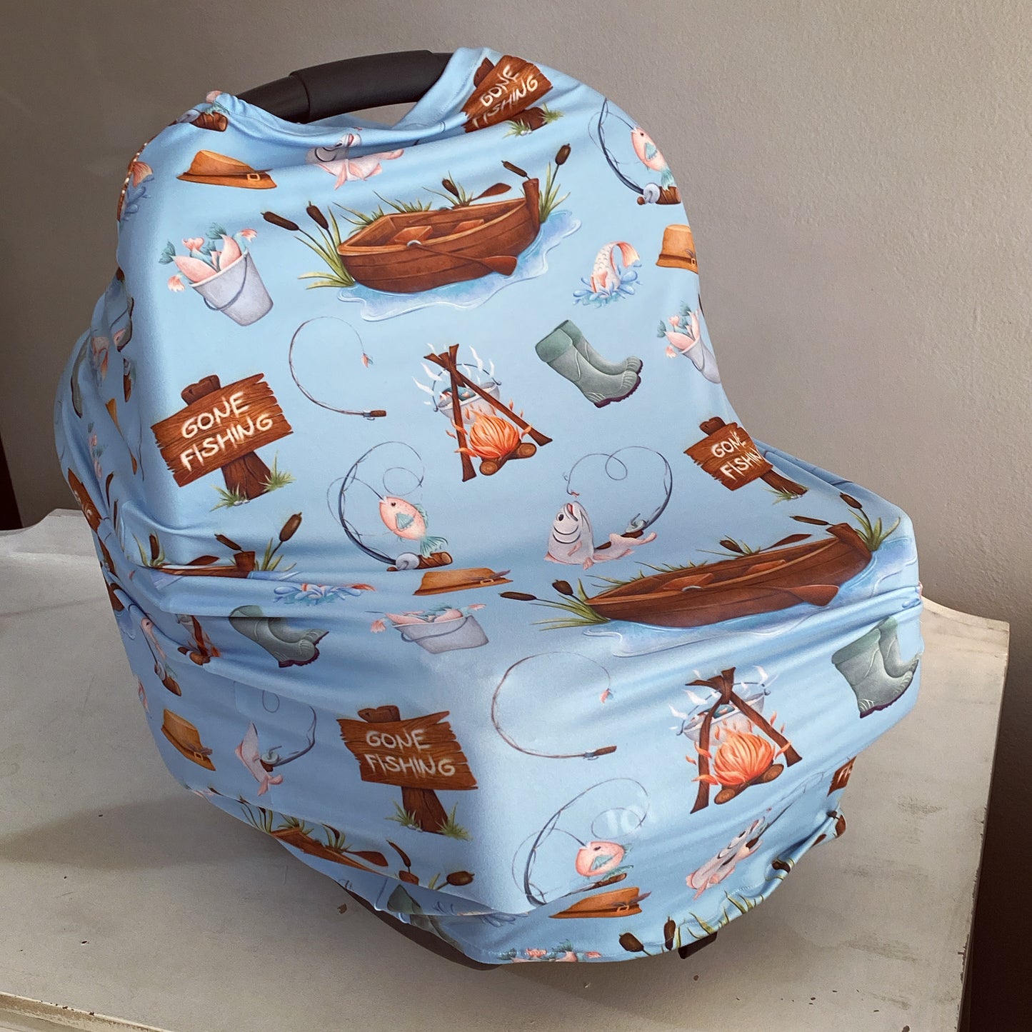 Cot Bedding - Blue Fishing Set 01