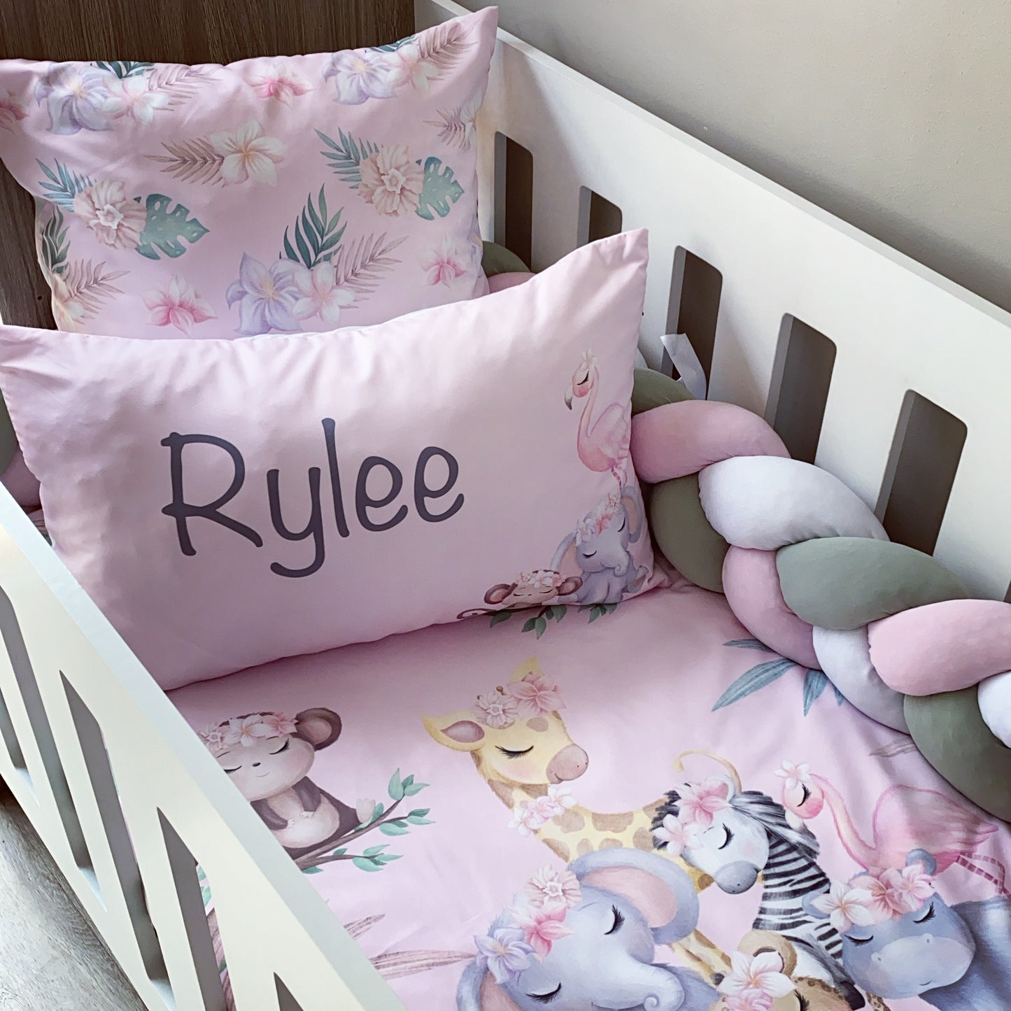 Cot Bedding - Pink Safari Set 24