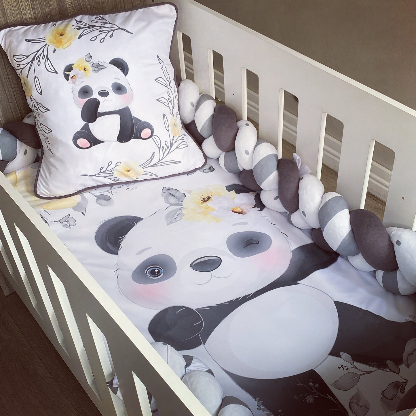 Cot Bedding - Yellow Panda Set 01