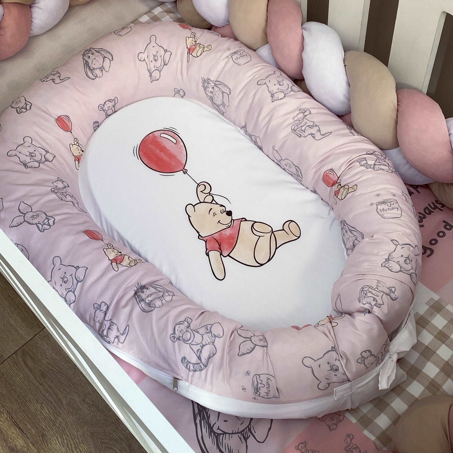Cot Bedding - Pink Winnie the Pooh Set 01