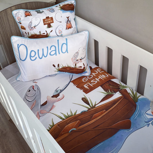 Cot Bedding - Blue Fishing Set 01