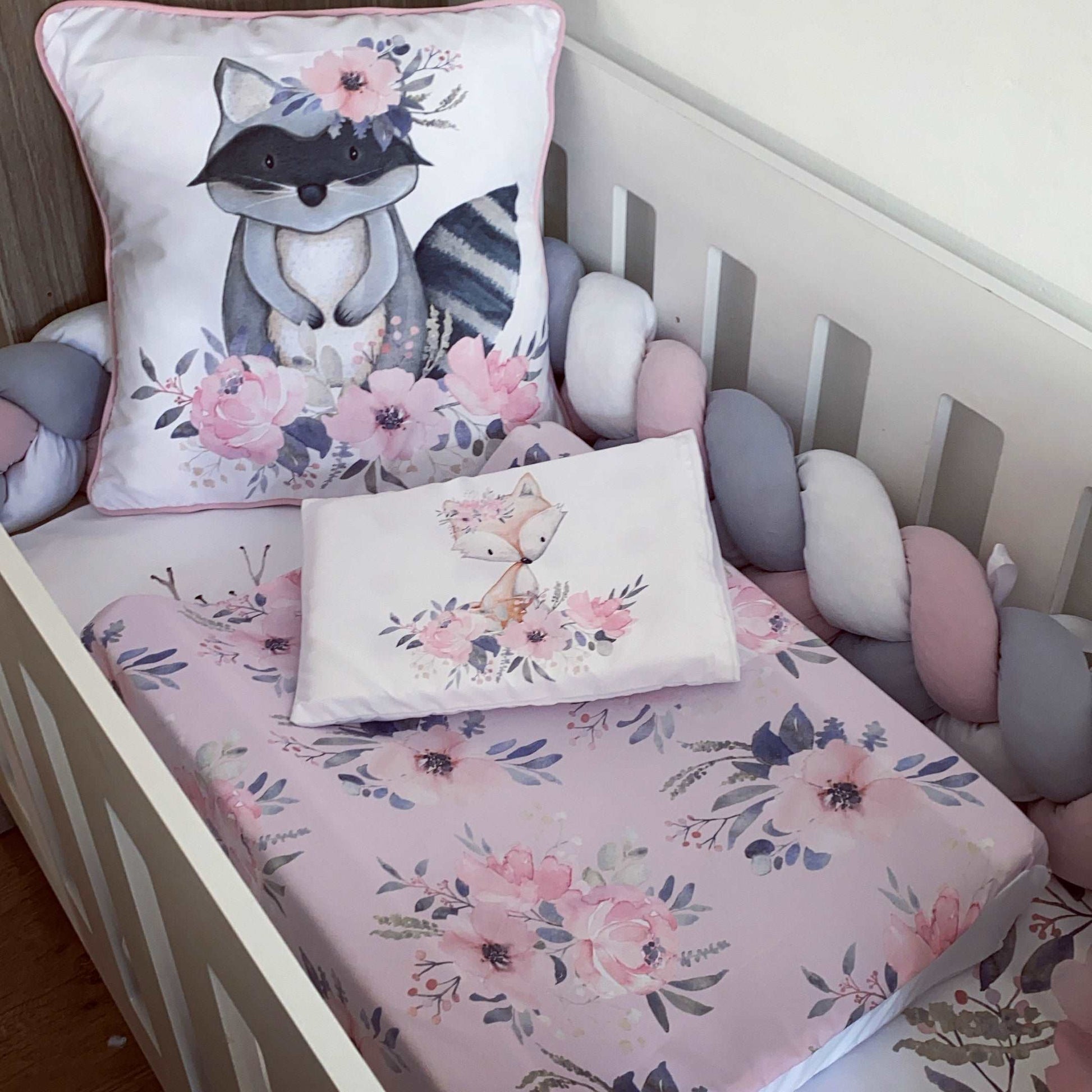 Cot Bedding - Pink Woodlands Set 04